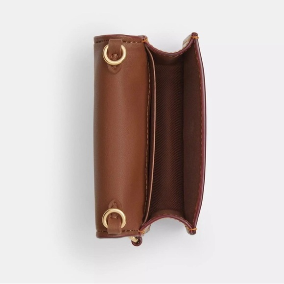 NWT COACH Boxed Mini Wallet On A Chain Floral Print Small White Flowers - Picture 6 of 6